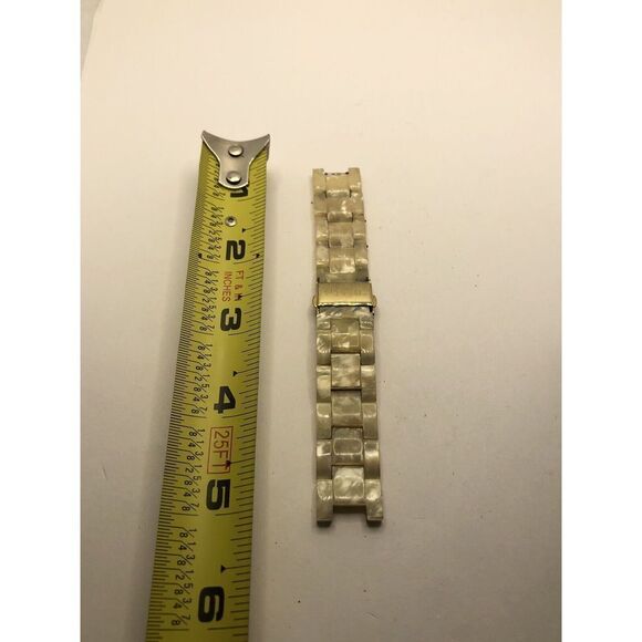Fossil Watch Parts Full 2 piece Band Gold Tone Clasp 18mm PY174 - Picture 1 of 7